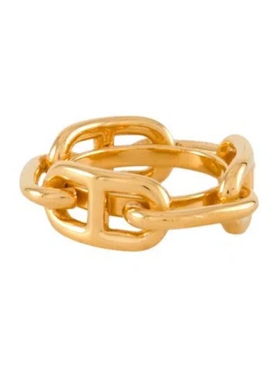 Pre-owned Hermes Regate Scarf Ring In Gold