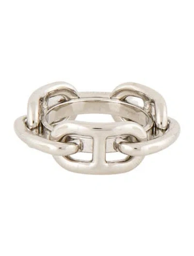 Pre-owned Hermes Regate Scarf Ring In Gold