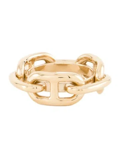 Pre-owned Hermes Regate Scarf Ring In Gold