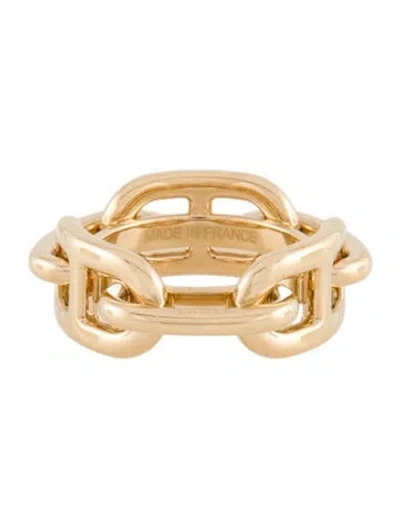 Pre-owned Hermes Regate Scarf Ring In Gold