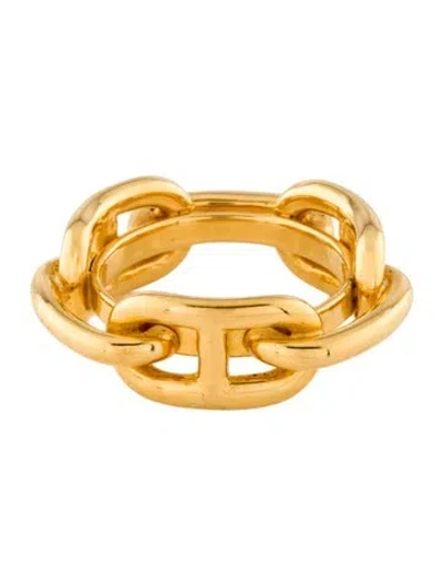 Pre-owned Hermes Regate Scarf Ring In Gold