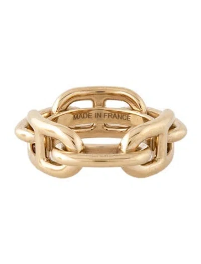 Pre-owned Hermes Regate Scarf Ring In Gold