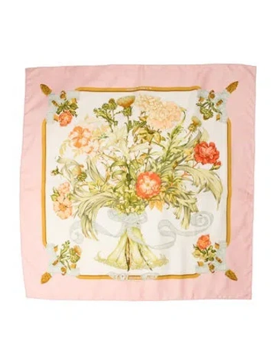 Pre-owned Hermes Regina Silk Scarf In Pink