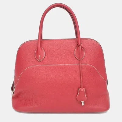 Pre-owned Hermes Relax Bolide 35 Red Leather Bag
