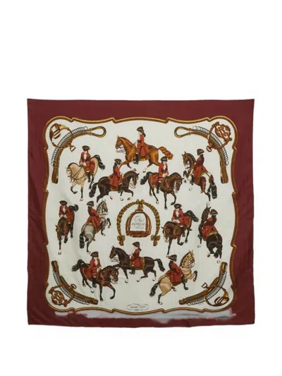 Pre-owned Hermes Reprise Silk Scarf In Neutrals