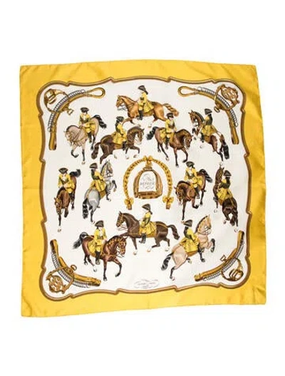 Pre-owned Hermes Reprise Silk Scarf In Yellow