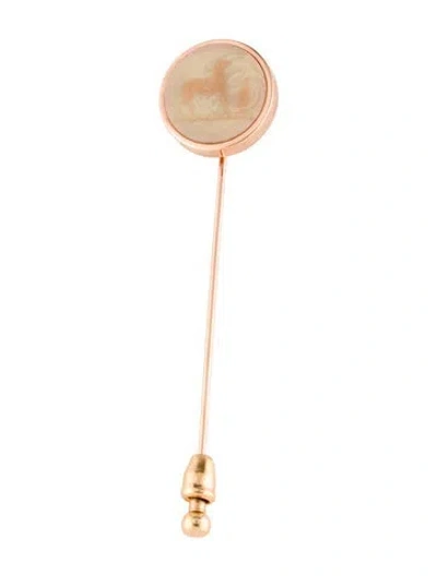 Pre-owned Hermes Resin Stick Pin Brooch In Multi