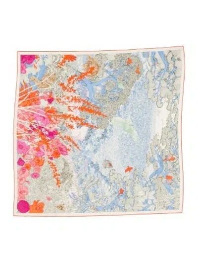 Pre-owned Hermes Retour A La Nature Silk Shawl In Neutral