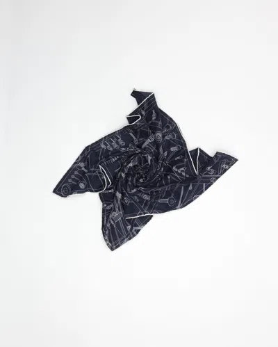 Pre-owned Hermes Hermès Rêve De Mécanique Élémentaire 64 Cotton Scarf