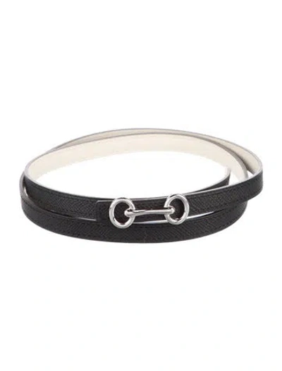 Pre-owned Hermes Reversible 13 Mm Belt Kit In Black