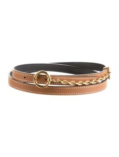 Pre-owned Hermes Reversible 13 Mm Belt Strap Belt Kit In Black/brown