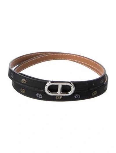 Pre-owned Hermes Reversible 13 Mm Belt Strap Belt Kit W/ Tags In Black