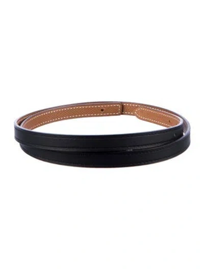 Pre-owned Hermes Reversible 13 Mm Belt Strap Belt Strap In Black
