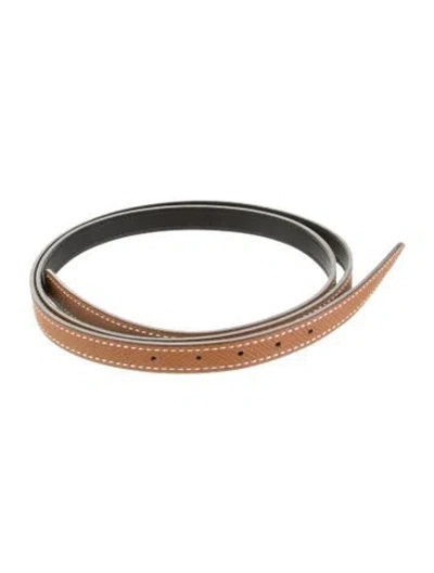 Pre-owned Hermes Reversible 13 Mm Belt Strap Belt Strap In Black/brown