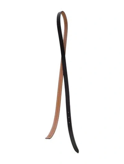 Pre-owned Hermes Reversible 13 Mm Belt Strap Belt Strap In Black/brown