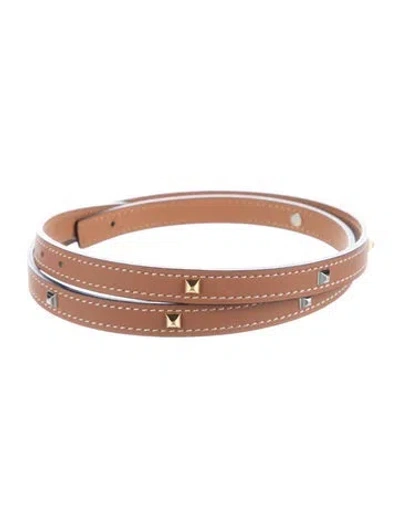 Pre-owned Hermes Reversible 13 Mm Belt Strap Belt Strap In Brown