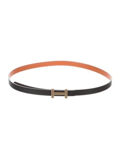 Pre-owned Hermes Reversible 13 Mm Focus Belt Kit In Black