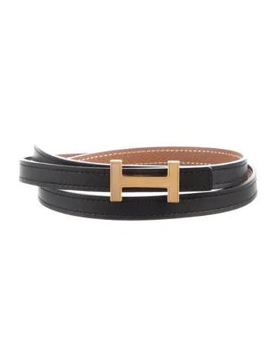 Pre-owned Hermes Reversible 13 Mm Focus Belt Kit In Black