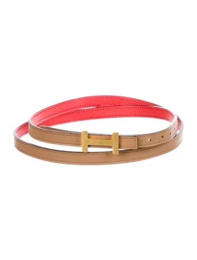 Pre-owned Hermes Reversible 13 Mm Focus Belt Kit In Neutral