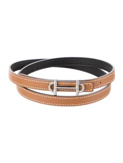 Pre-owned Hermes Reversible 13 Mm Gamma Belt Kit In Multi