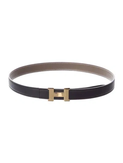 Pre-owned Hermes Reversible 13 Mm Mini Constance Belt Kit In Black