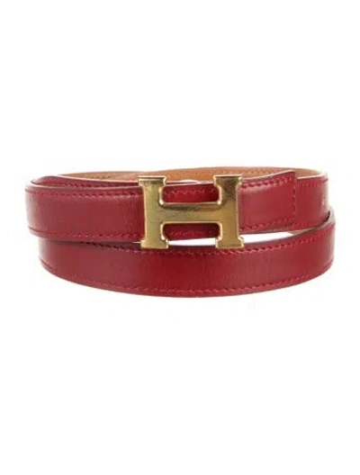 Pre-owned Hermes Reversible 18 Mm H Belt Kit In Multi