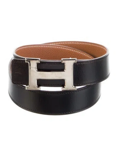 Pre-owned Hermes Reversible 2014 H Martelée Belt Kit In Multi