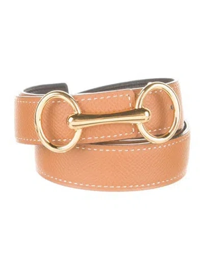 Pre-owned Hermes Reversible 24 Mm Belt Kit In Black