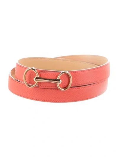Pre-owned Hermes Reversible 24 Mm Belt Kit In Orange