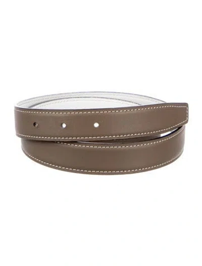 Pre-owned Hermes Reversible 24 Mm Belt Kit In White