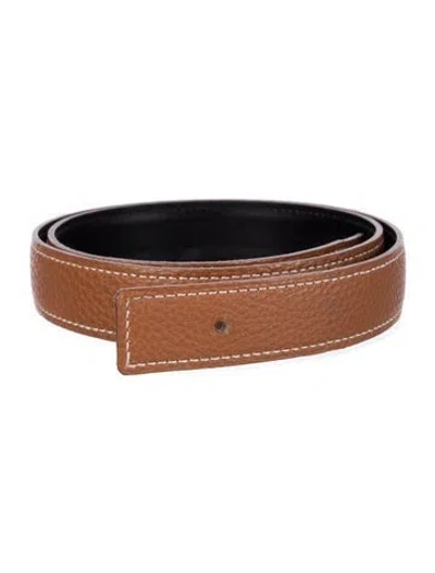 Pre-owned Hermes Reversible 24 Mm Belt Strap Belt Kit In Brown
