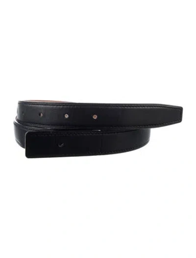 Pre-owned Hermes Reversible 24 Mm Belt Strap Belt Strap In Black/brown