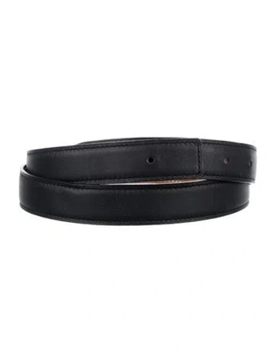 Pre-owned Hermes Reversible 24 Mm Belt Strap Belt Strap In Black/brown