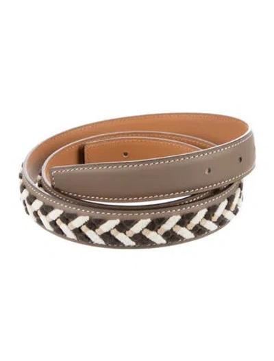 Pre-owned Hermes Reversible 24 Mm Belt Strap Belt Strap In Brown