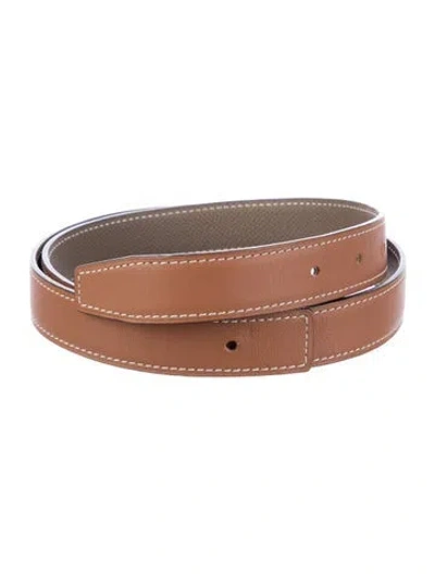 Pre-owned Hermes Reversible 24 Mm Belt Strap Belt Strap In Brown