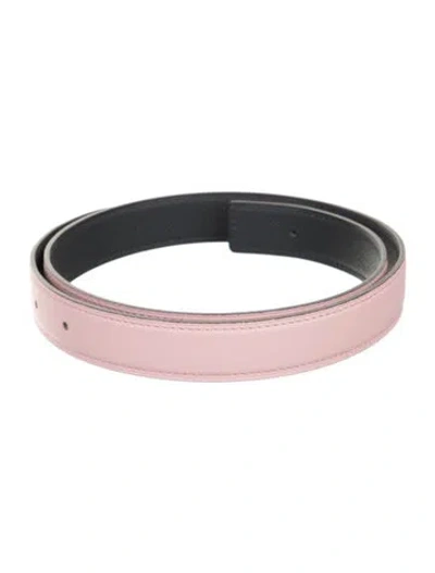 Pre-owned Hermes Reversible 24 Mm Belt Strap Belt Strap In Grey/pink