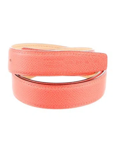 Pre-owned Hermes Reversible 24 Mm Belt Strap Belt Strap In Orange
