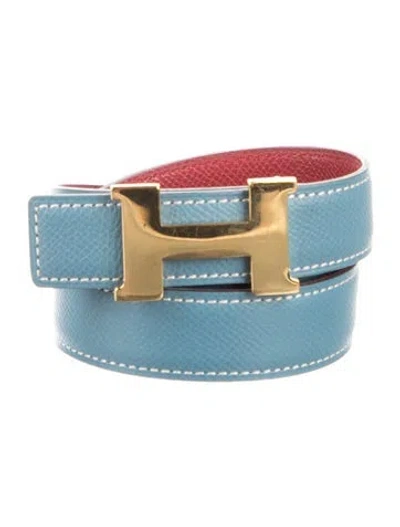 Pre-owned Hermes Reversible 24 Mm H Belt Kit In Black