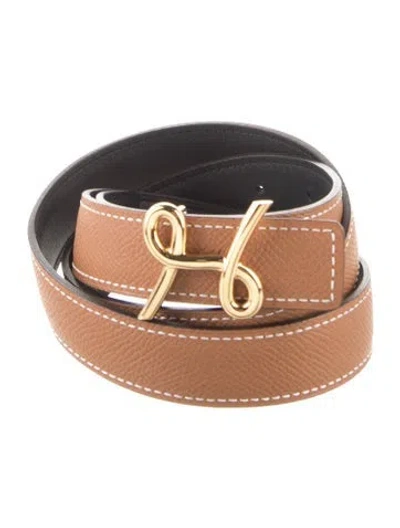 Pre-owned Hermes Reversible 24 Mm H Belt Kit In Multi