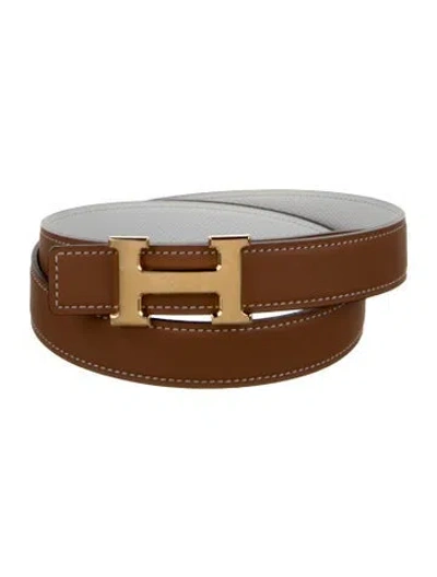 Pre-owned Hermes Reversible 24 Mm H Belt Strap In Multi