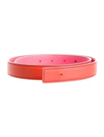 Pre-owned Hermes Reversible 24 Mm H Martelée Belt Kit In Multi