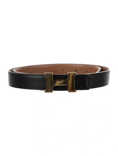 Pre-owned Hermes Reversible 24 Mm Mini Constance Belt In Black/brown