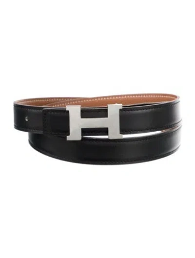 Pre-owned Hermes Reversible 24 Mm Mini Constance Belt Kit In Black