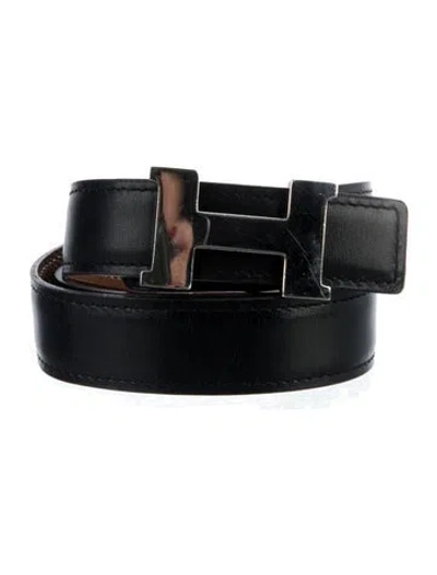 Pre-owned Hermes Reversible 24 Mm Mini Constance Belt Kit In Black