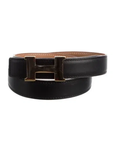 Pre-owned Hermes Reversible 24 Mm Mini Constance Belt Kit In Black
