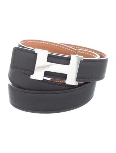 Pre-owned Hermes Reversible 24 Mm Mini Constance Belt Kit In Brown
