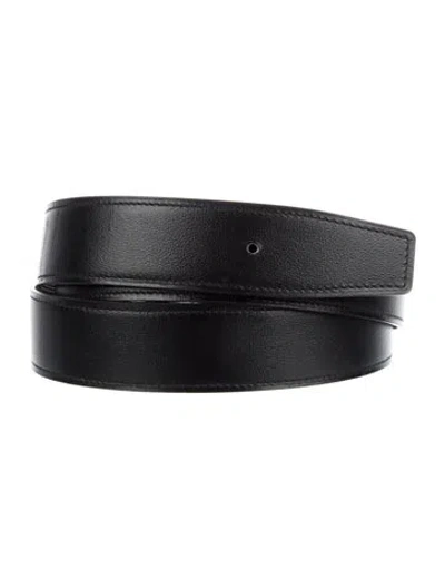 Pre-owned Hermes Reversible 32 Mm Belt Strap Belt In Black