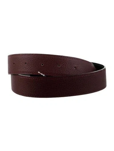 Pre-owned Hermes Reversible 32 Mm Belt Strap Belt In Red