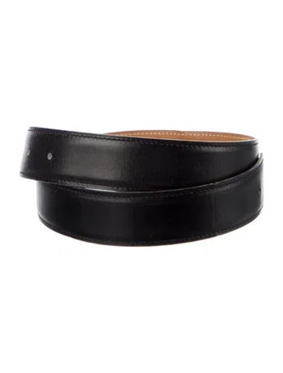 Pre-owned Hermes Reversible 32 Mm Belt Strap Belt Strap In Black