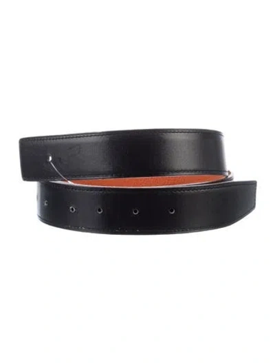 Pre-owned Hermes Reversible 32 Mm Belt Strap Belt Strap In Black